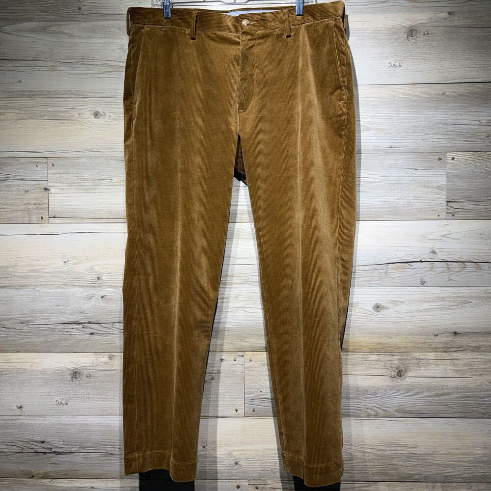 Polo Ralph Lauren Corduroy Pants Men's 36/30 Classic Fit Stretch Brown Tan Prep